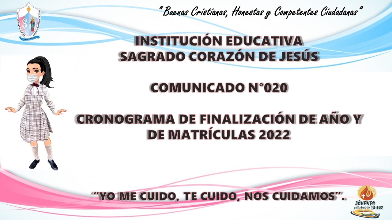 Comunicado N020 Cronograma fin de año y matrículas 2022