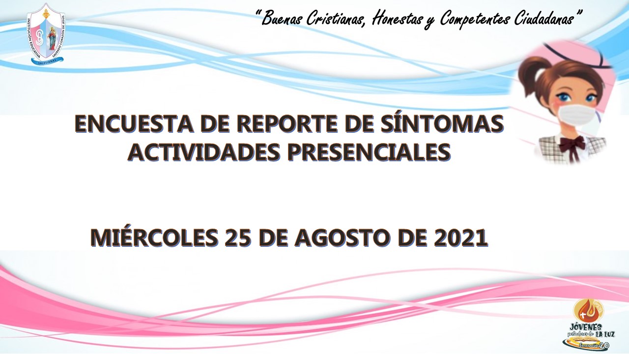 Encuesta reporte de síntomas agosto 25